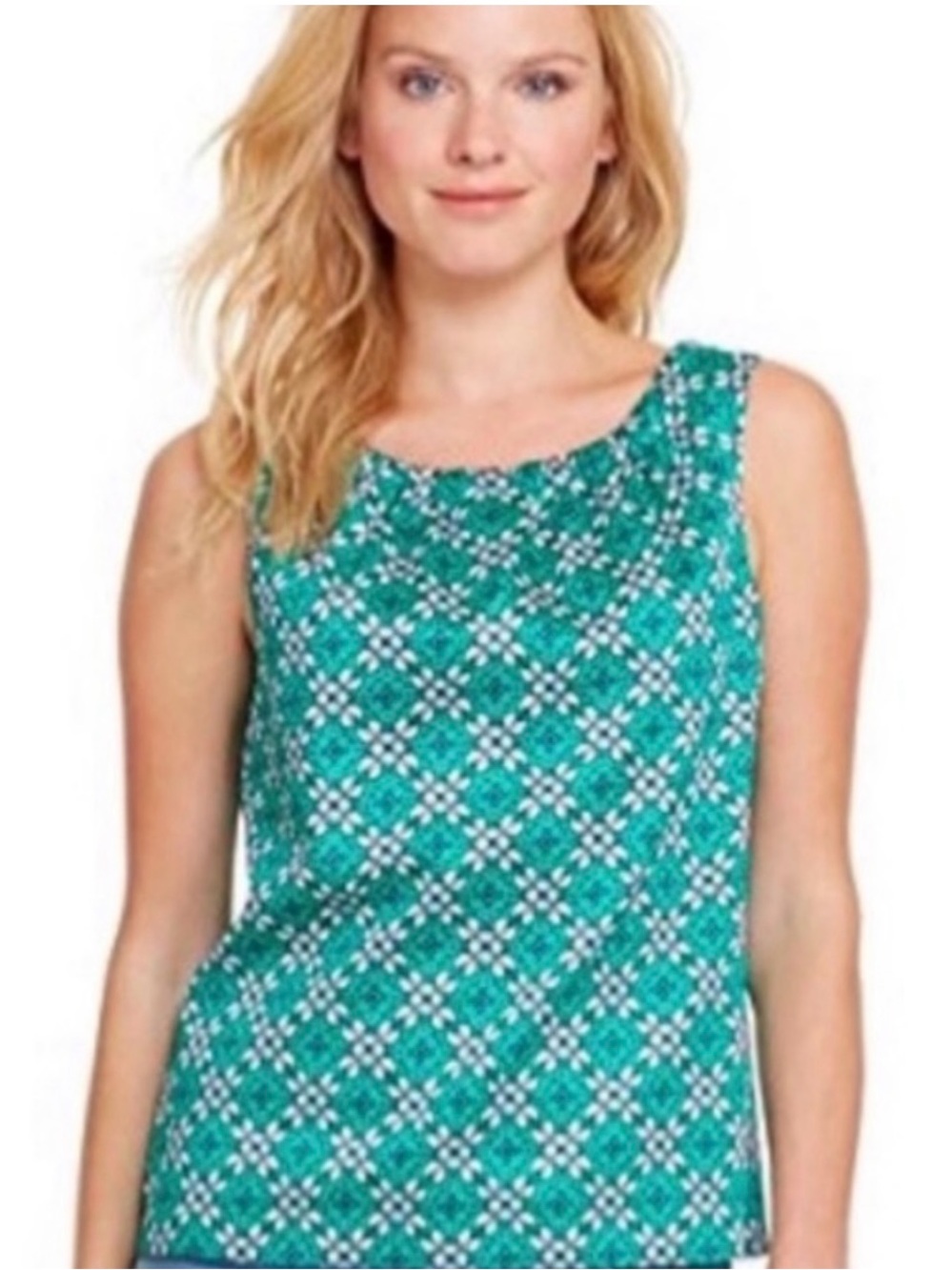 Vineyard Vines Magnolia Print Tie Back Sleeveless Tank - Green